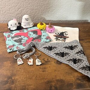 Crochet Bat Headband and Keychains Set